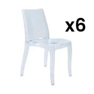 Set van 6 stapelbare stoelen LUCINDA - Polycarbonaat - Kristal