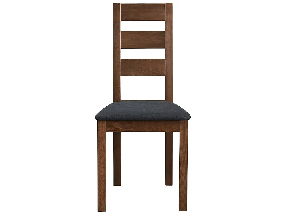 Set van 6 stoelen ALCINO - Beukenhout en stof - Noten en antraciet