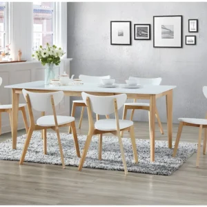 Set van 2 stoelen CARINE - Massief hevea en MDF - Wit