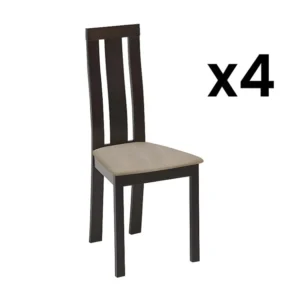 Set van 4 stoelen DOMINGO - Massief beuken - Wengé