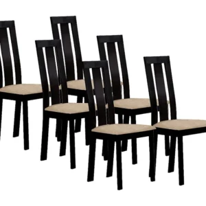 Set van 6 stoelen DOMINGO - Massief beuken - Wengé