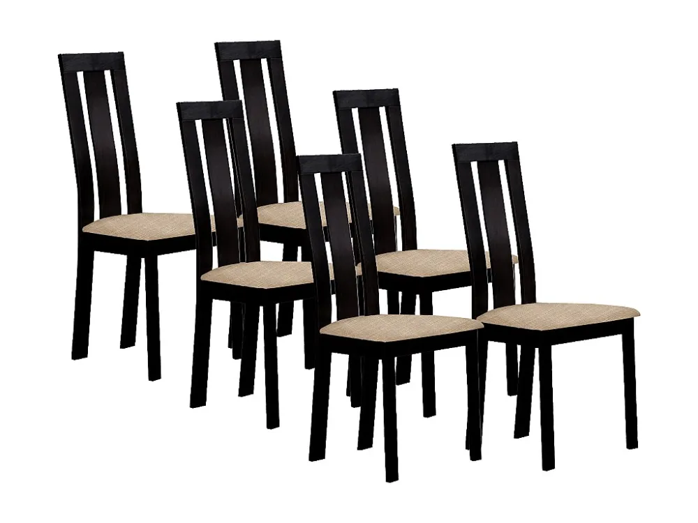 Set van 6 stoelen DOMINGO - Massief beuken - Wengé