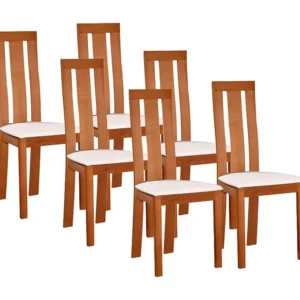 Set van 6 stoelen DOMINGO - Massief beuken eikenkleur
