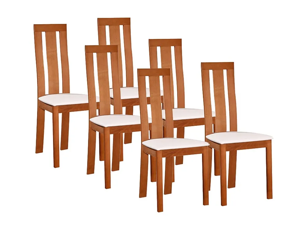Set van 6 stoelen DOMINGO - Massief beuken eikenkleur