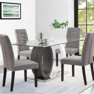 Set van 2 stoelen GABELLE - Stof en poten Hévé - Grijs