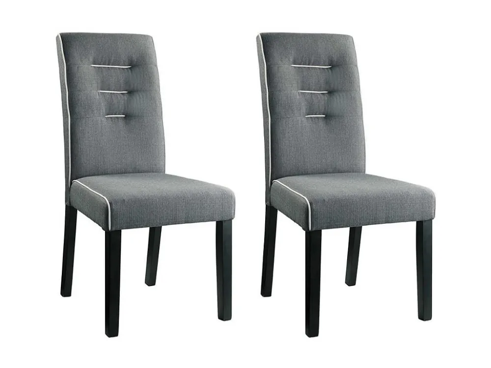 Set van 2 stoelen GABELLE - Stof en poten Hévé - Grijs