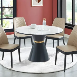 Set van 2 stoelen kunstleer en metaal - Beige en antraciet - MILDURA - Koop nu online