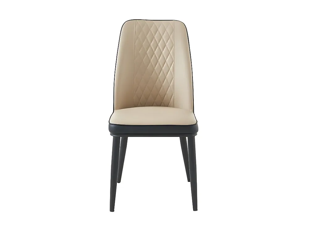 Set van 2 stoelen kunstleer en metaal - Beige en antraciet - MILDURA - Koop nu online