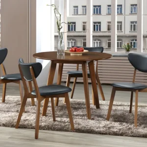 Set van 2 stoelen LISETTE - Hévé hout & kunstleer - zwart