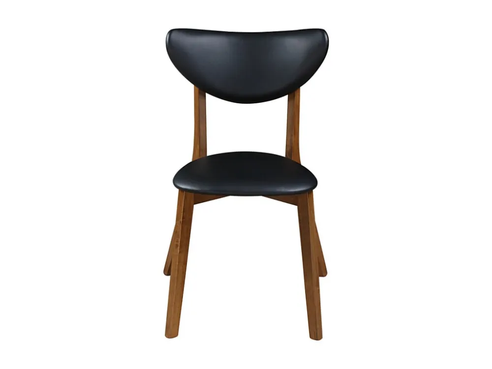 Set van 2 stoelen LISETTE - Hévé hout & kunstleer - zwart
