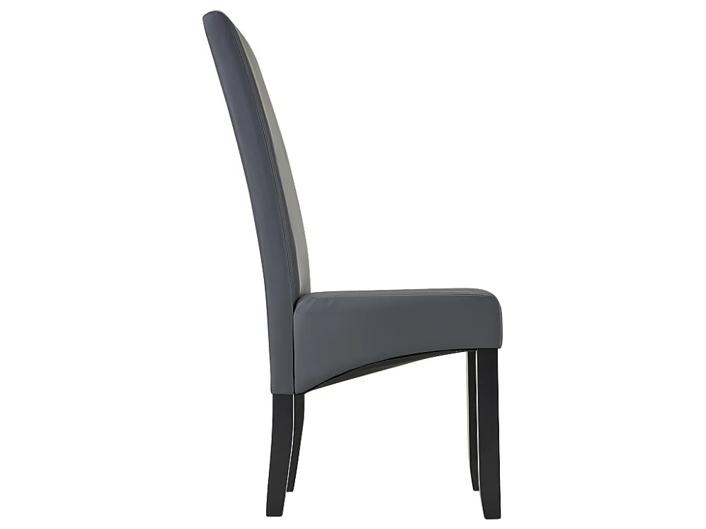 Set van 6 stoelen ROVIGO - kunstleer - mat grijs