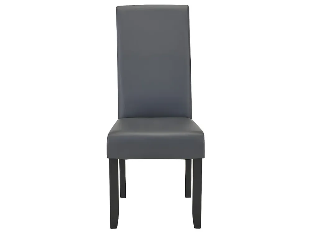 Set van 6 stoelen ROVIGO - kunstleer - mat grijs
