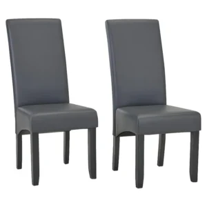 Set van 2 stoelen ROVIGO - Kunstleer - mat grijs