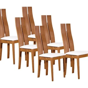 Set van 6 stoelen SALENA - Massief beuken eikenkleur