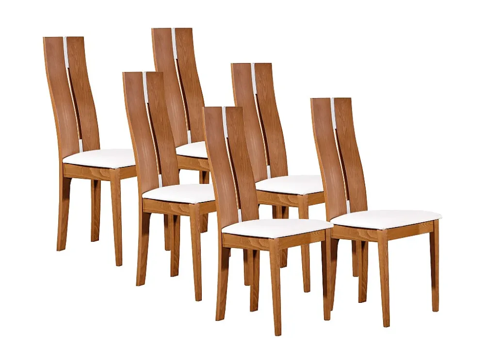 Set van 6 stoelen SALENA - Massief beuken eikenkleur