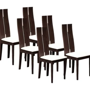 Set van 6 stoelen SALENA - Massief beuken - wengé