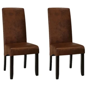 Set van 2 stoelen SANTOS - microvezel - donker houten poten