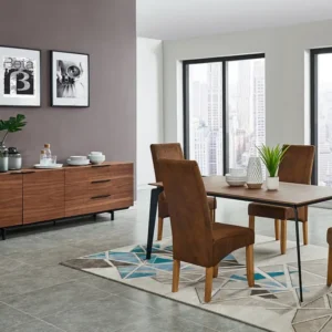 Set van 2 stoelen SANTOS - microvezel - licht houten poten