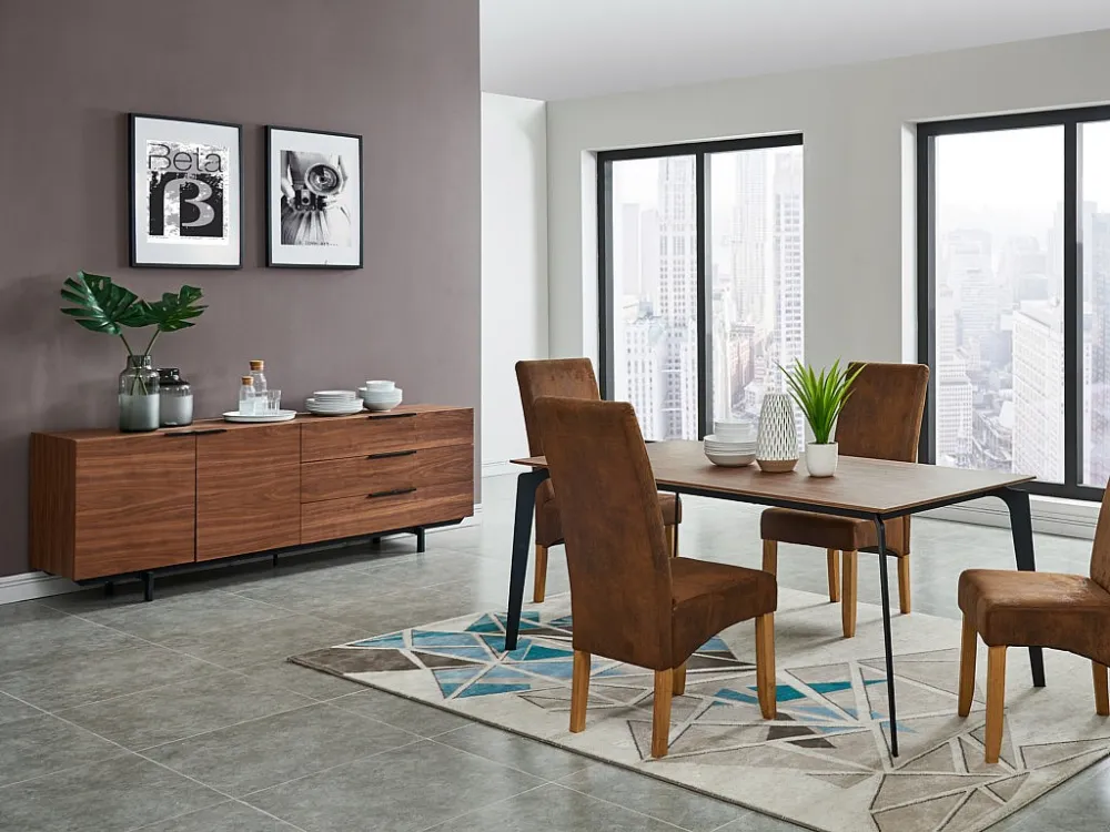 Set van 2 stoelen SANTOS - microvezel - licht houten poten
