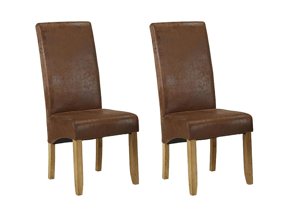 Set van 2 stoelen SANTOS - microvezel - licht houten poten