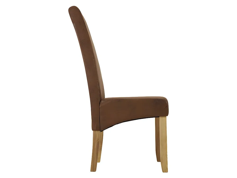 Set van 6 stoelen SANTOS - microvezel - licht houten poten