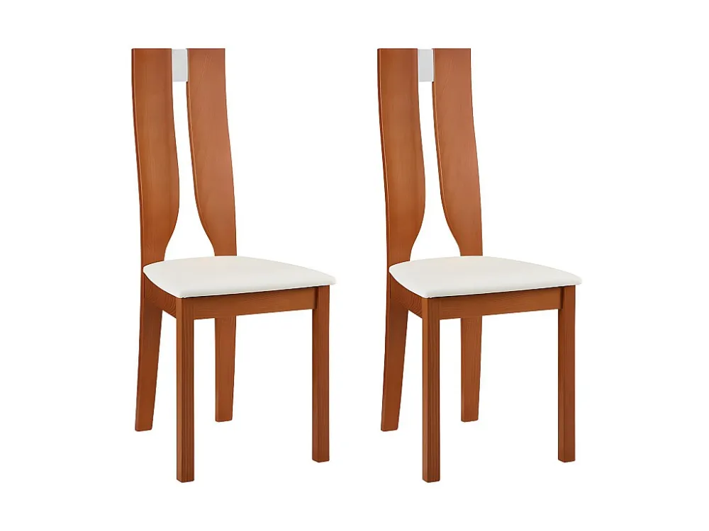 Set van 2 stoelen SILVIA - Massief beuken - kersenrood