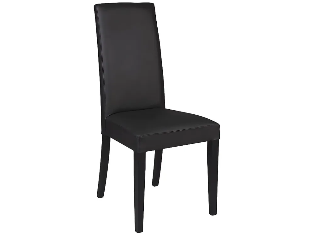 Set van 6 stoelen TACOMA - Kunstleer zwart met zwarte poten