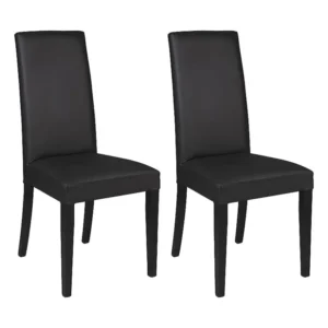 Set van 2 stoelen TACOMA - zwart kunstleer & zwarte poten