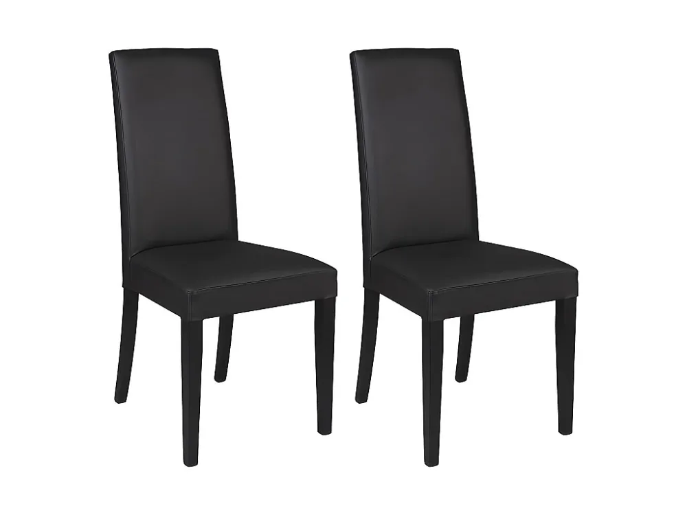 Set van 2 stoelen TACOMA - zwart kunstleer & zwarte poten