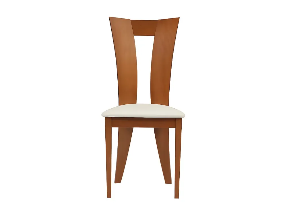 Set van 2 stoelen TIFFANY - Massief beuk - Kleur Eik & wit