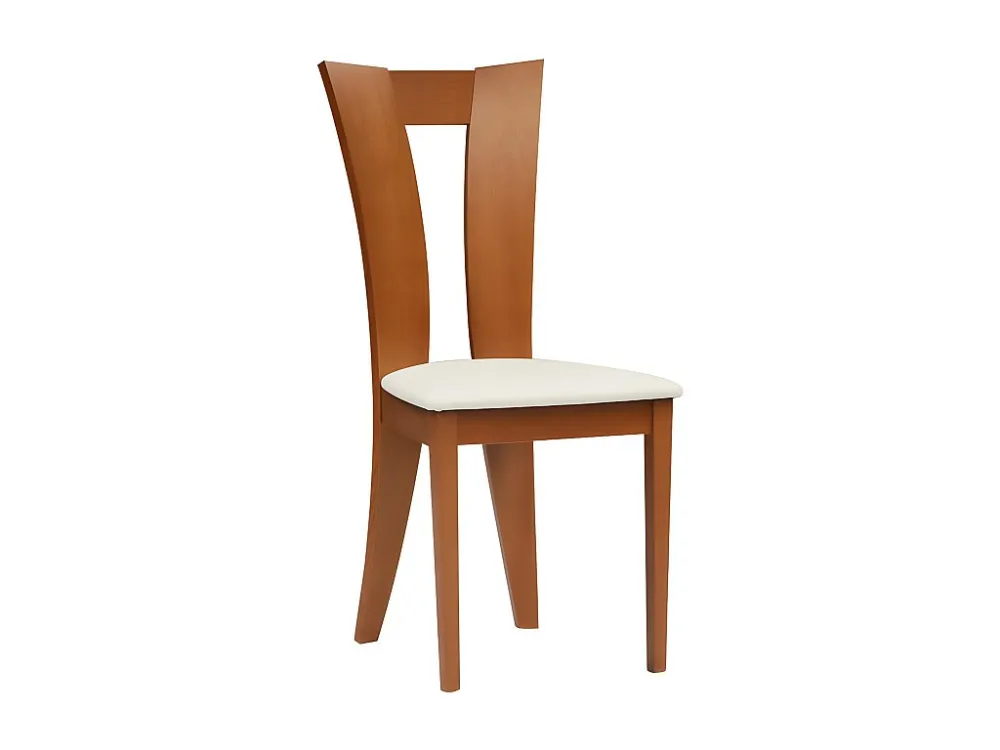 Set van 2 stoelen TIFFANY - Massief beuk - Kleur Eik & wit