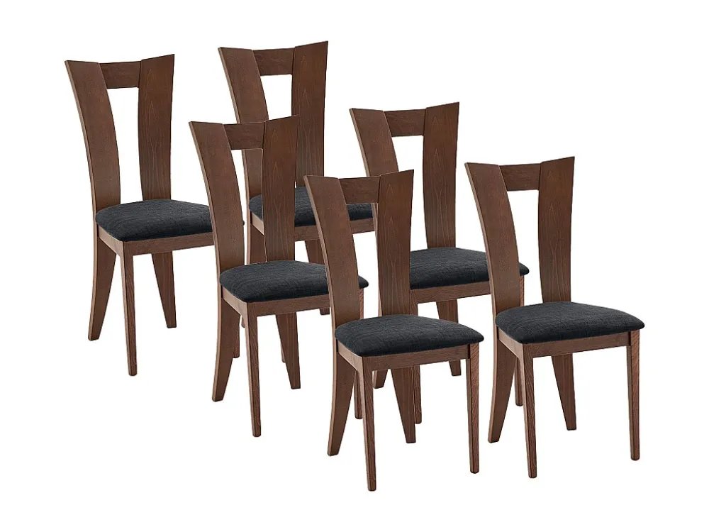 Set van 6 stoelen TIFFANY - Massief beuken - Kleuren : Noten en expresso - Koop nu online