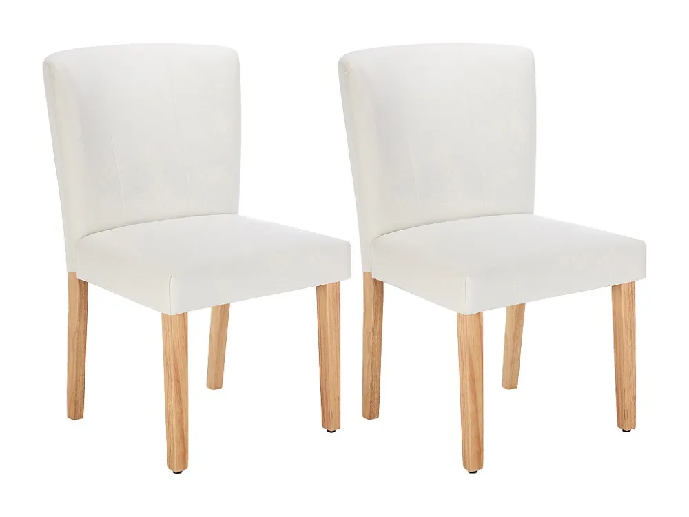 Set van 2 stoelen van kunstleer en heveahout - Wit - ANALIA