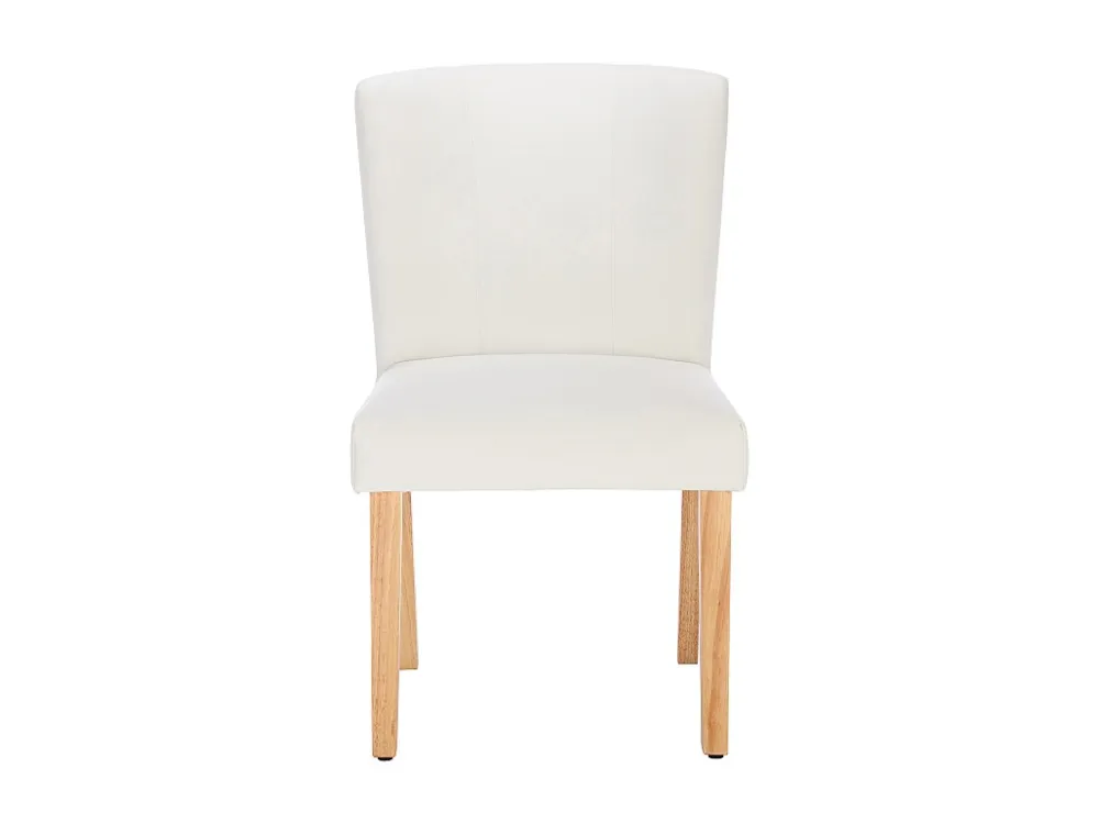 Set van 2 stoelen van kunstleer en heveahout - Wit - ANALIA
