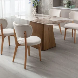 Set van 2 stoelen van ribfluweel en heveahout - Wit - TORIEL