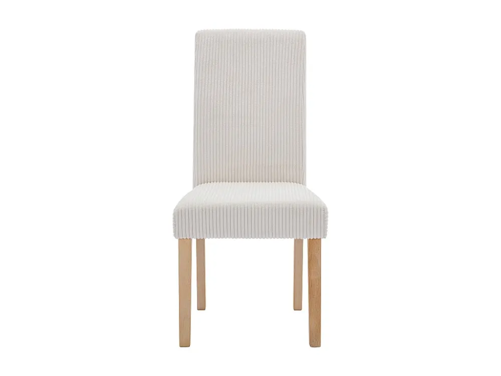 Set van 2 stoelen van ribfluweel en poten van hout - Crèmewit - VILLOSA
