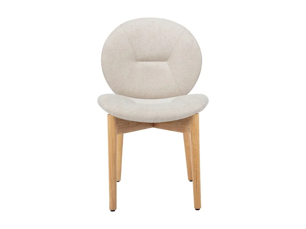 Set van 6 stoelen van stof en heveahout - Beige - ISADIO