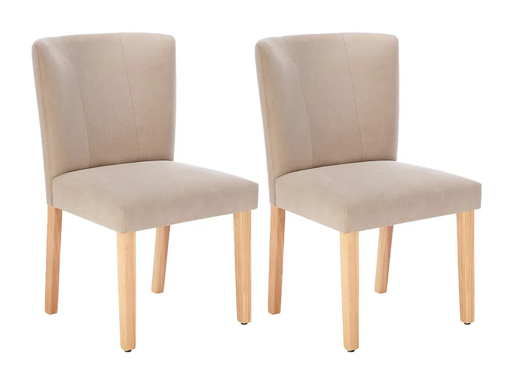 Set van 2 stoelen van stof en heveahout - Beige - ANALIA