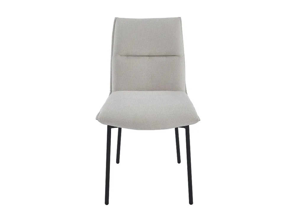 Set van 2 stoelen van stof en zwart metaal - Crèmewit - ETIVAL
