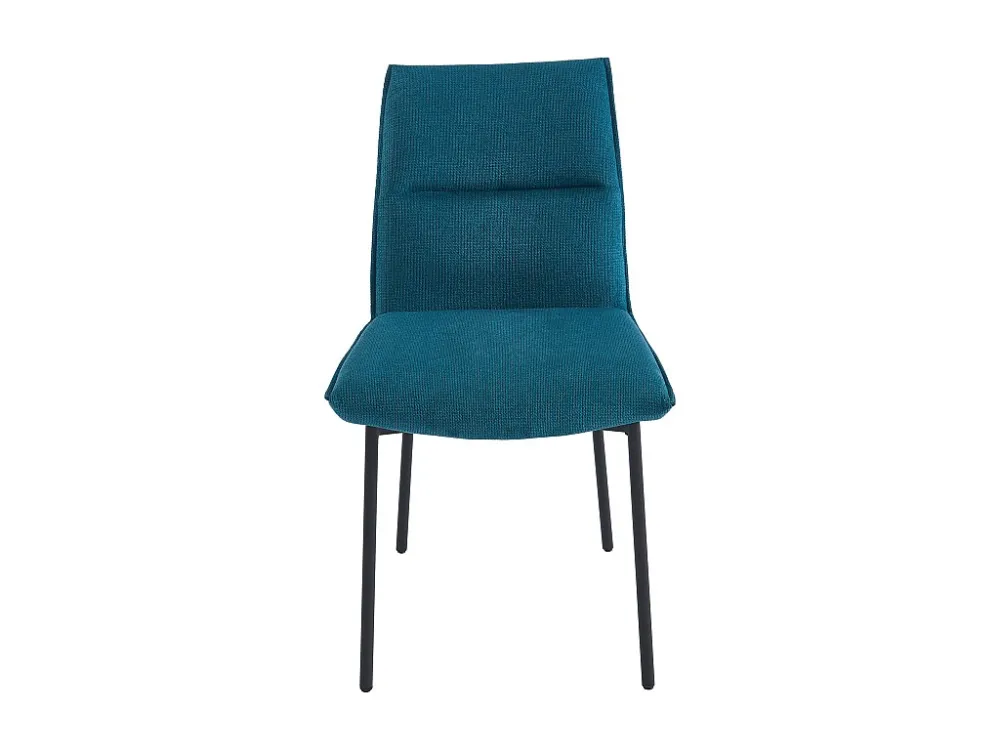Set van 2 stoelen van stof en zwart metaal - Blauw - ETIVAL