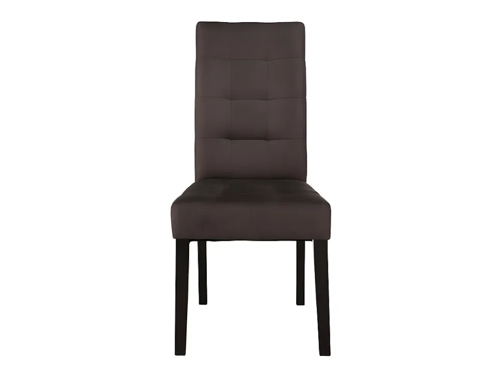 Set van 6 stoelen VILLOSA - bruine stof & donker houten poten