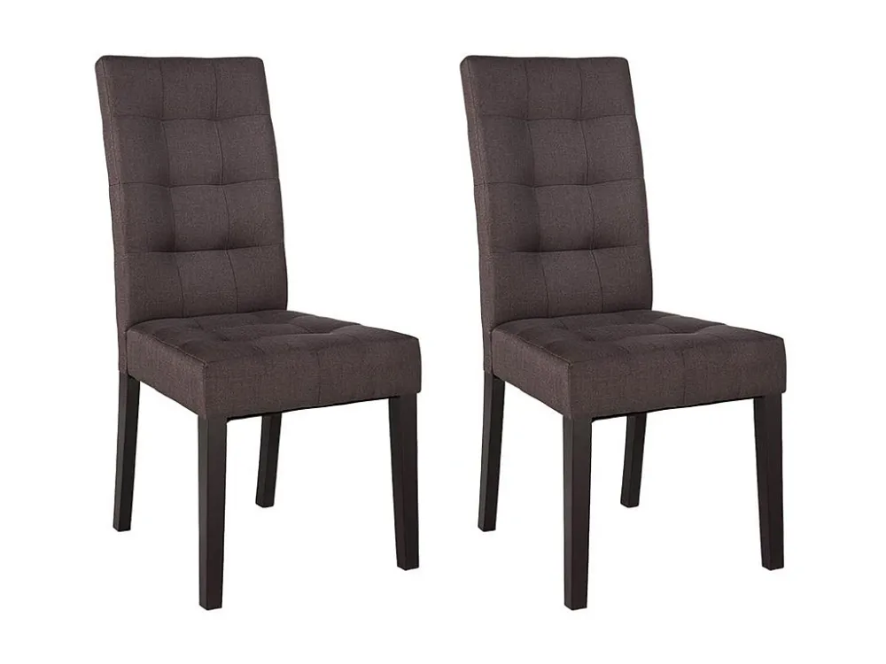 Set van 2 stoelen VILLOSA bruine stof - houten poten