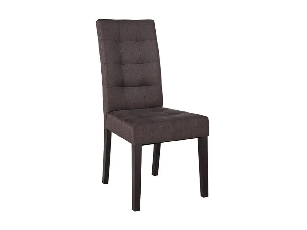 Set van 2 stoelen VILLOSA bruine stof - houten poten