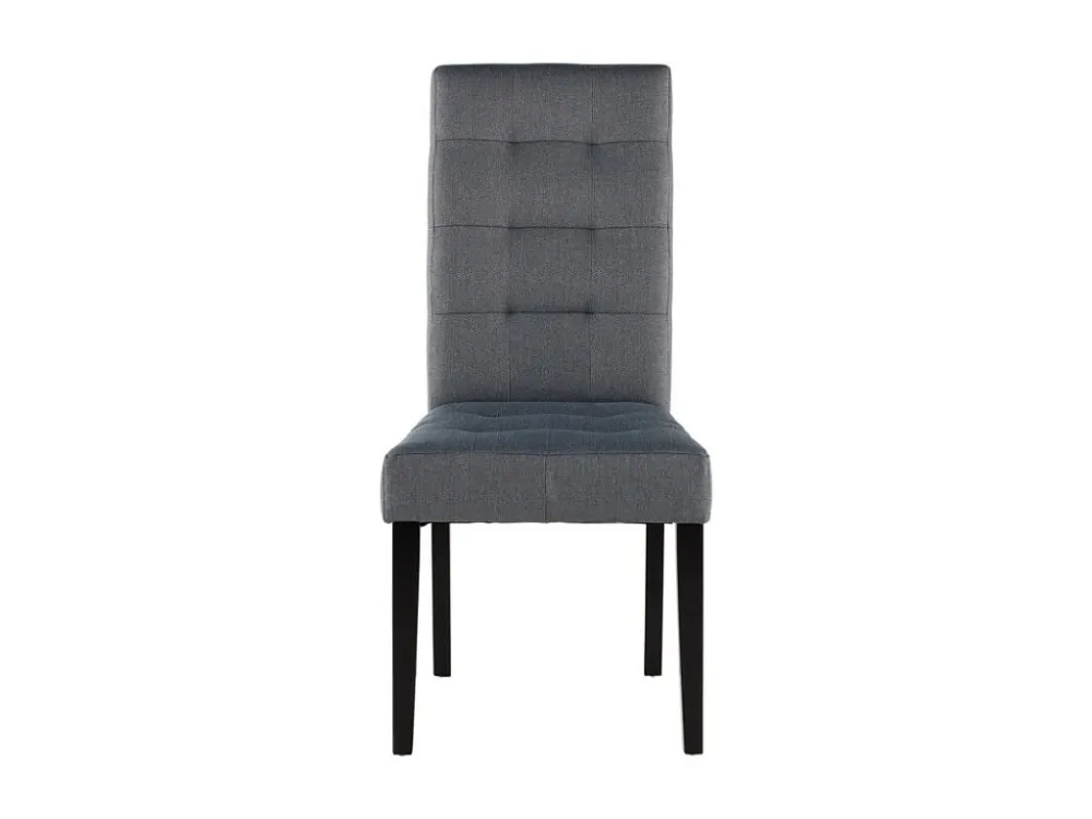Set van 2 stoelen VILLOSA - Stof grijs & Poten donker hout