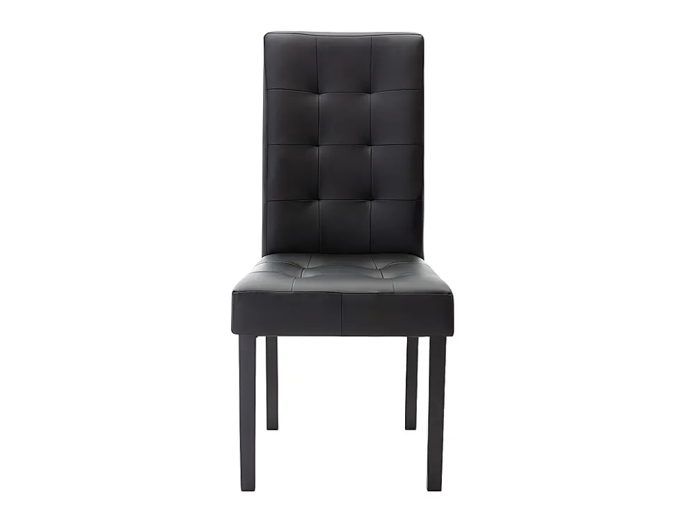 Set van 6 stoelen VILLOSA - Zwart kunstleer - Zwarte poten