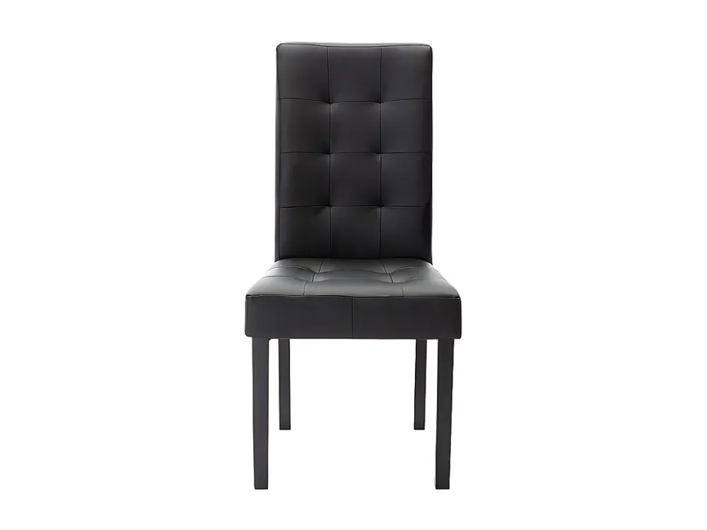 Set van 2 stoelen VILLOSA - Zwart kunstleer - Zwarte poten