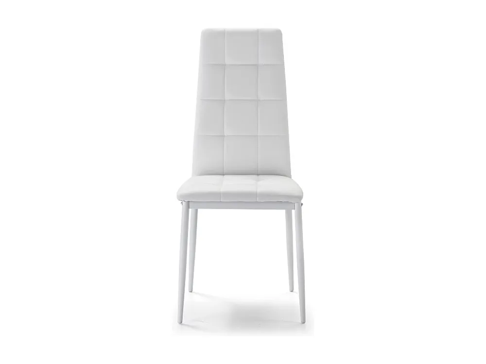 Set van 4 eetkamerstoelen Chelsea, wit gestoffeerd, 42 x 51 x 97 cm VS Venta-stock