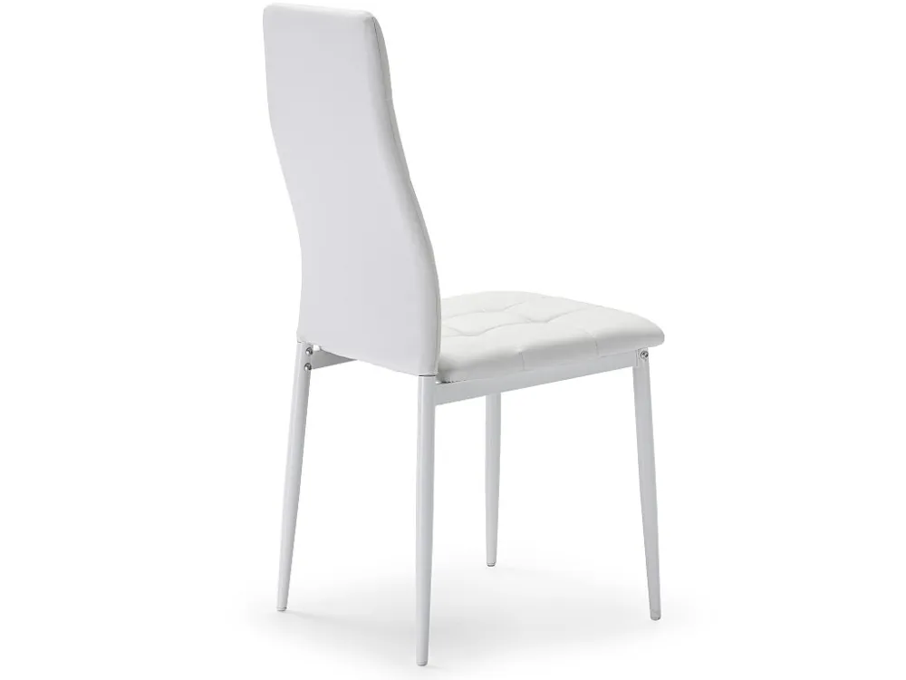Set van 4 eetkamerstoelen Chelsea, wit gestoffeerd, 42 x 51 x 97 cm VS Venta-stock