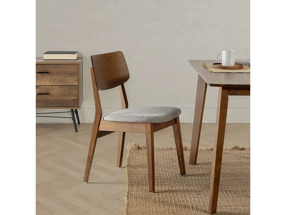 Set van 2 stoelen Susi Kleur Walnoot, Massief Hout VS Venta-stock