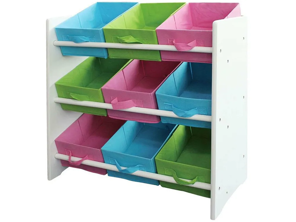 Kleurrijke houten kinderplank met dozen MCW
